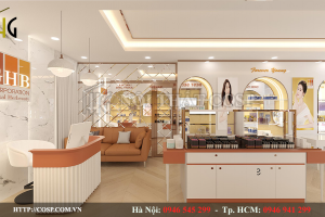 Cùng khám phá vẻ đẹp sang trọng và hiện đại trong mẫu thiết kế shop mỹ phẩm  GHB